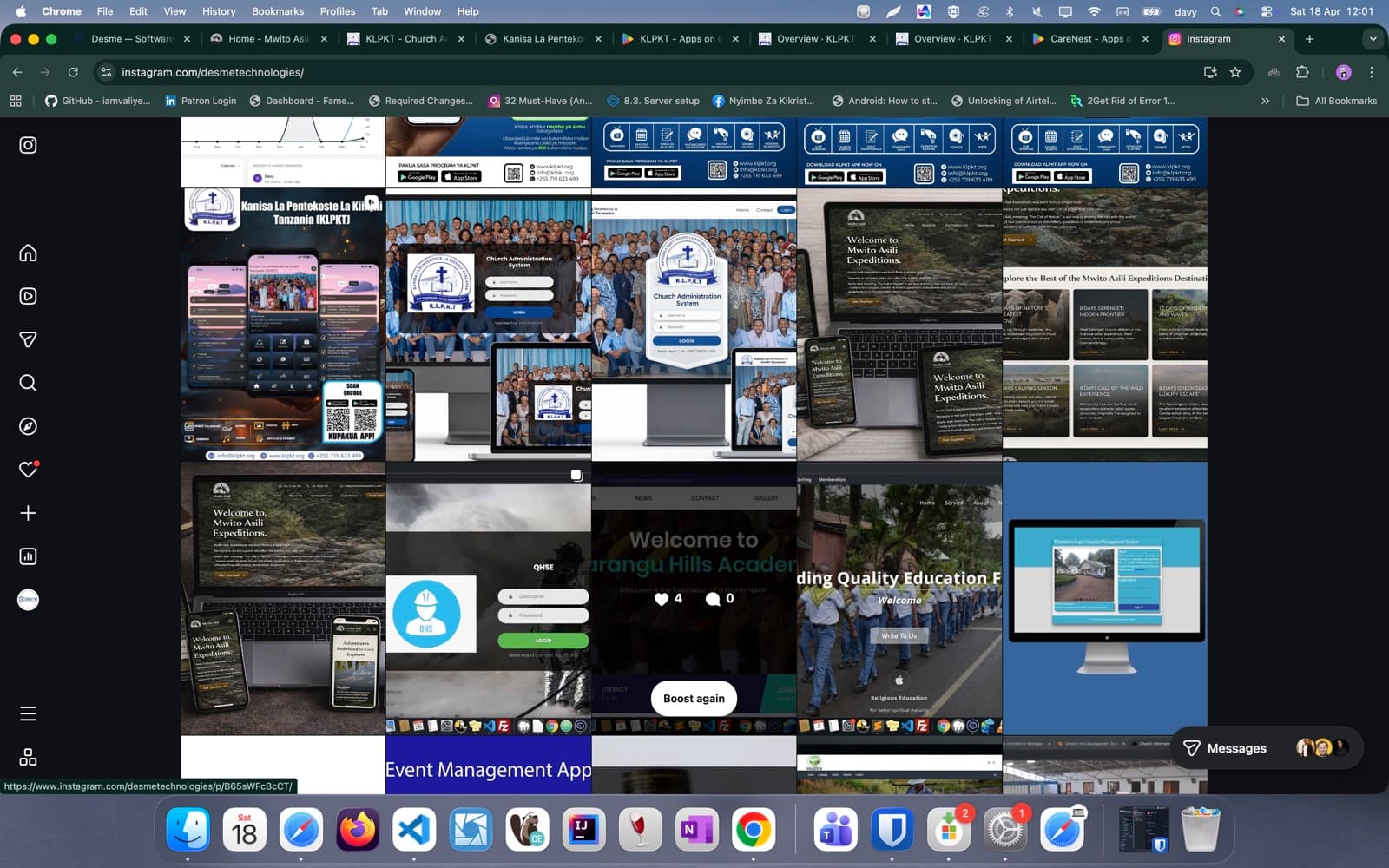 Grid of recent Desme Technologies projects